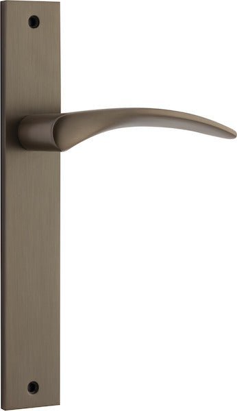 IVER Oxford Solid Brass Rectangular Plate Door Handle – Multiple Finishes Available - Entry - Point - 10704 - Iver