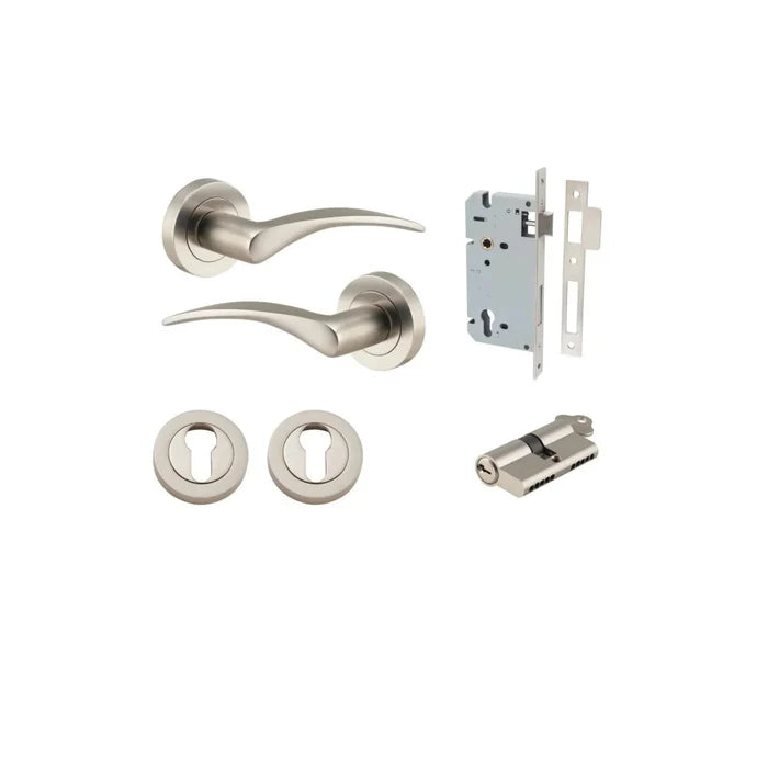 Satin Nickel / Key/Key Entrance Kit (Lock & Key Cylinder)