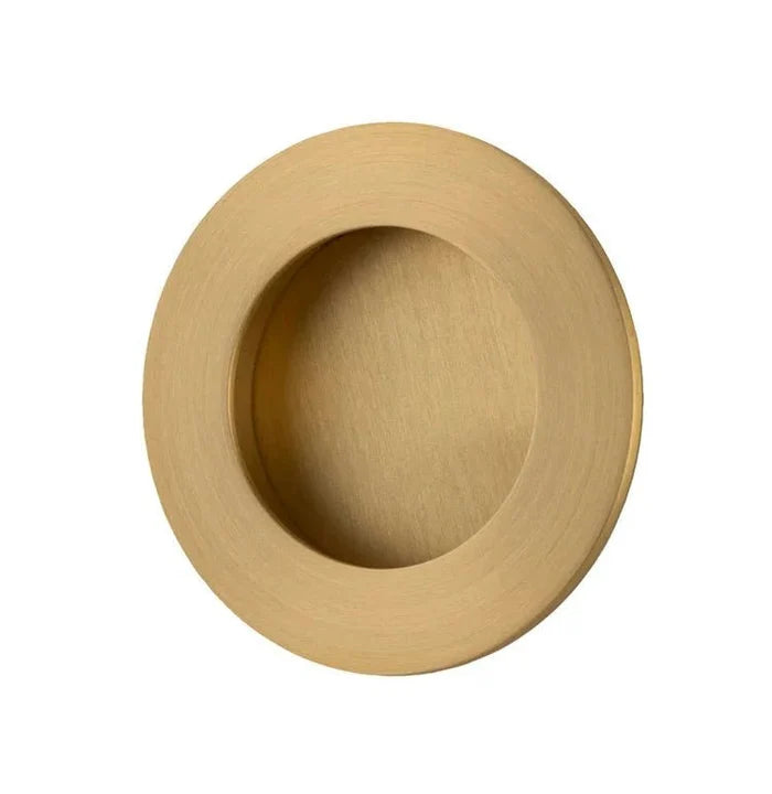 IVER Round Brass Sliding Flush Pull - Multiple Finishes Available - Entry - Point - 21792 - Iver