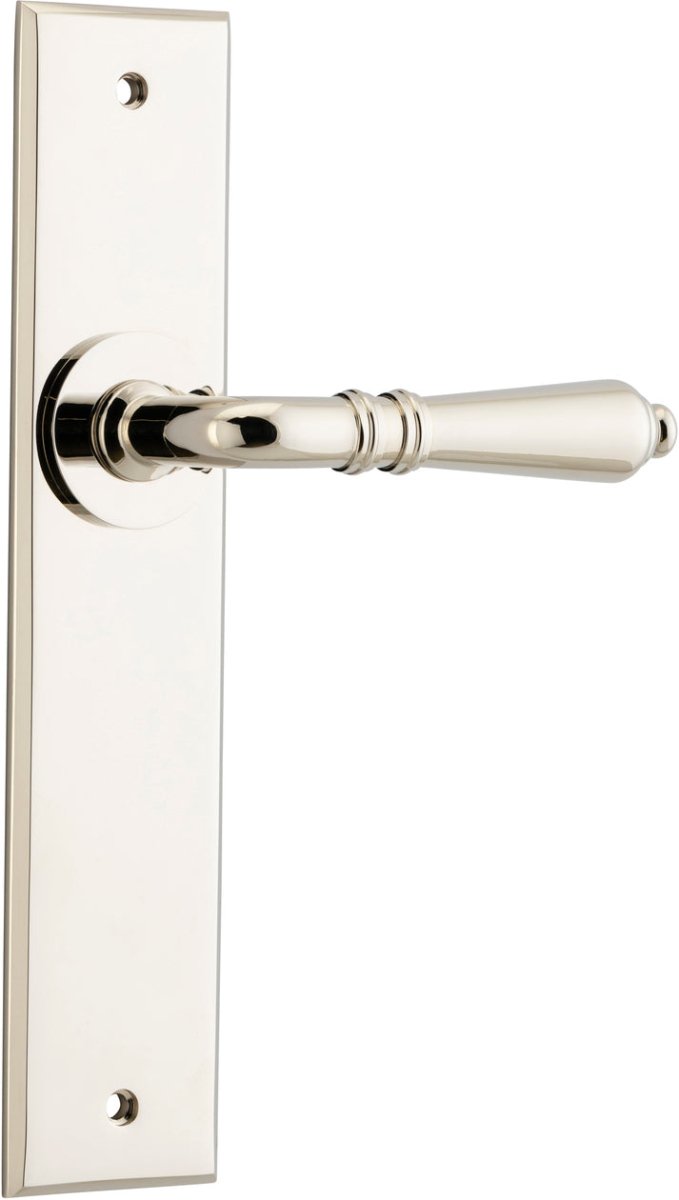 IVER Sarlat Solid Brass Chamfered Plate Door Handle – Multiple Finishes Available - Entry - Point - 14280 - Iver