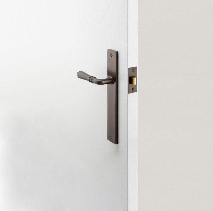 IVER Sarlat Solid Brass Rectangular Plate Door Handle – Multiple Finishes Available - Entry - Point - 10700 - Iver