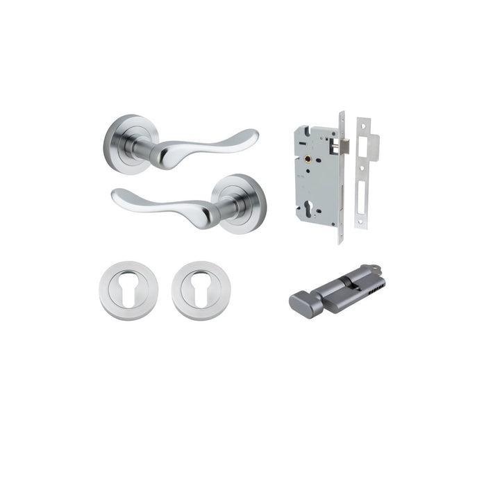 Brushed Chrome / Key/Turn Entrance Kit (Lock & Key Cylinder Included)