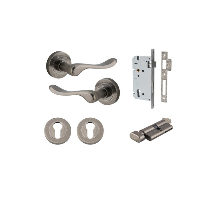 Distressed Nickel / Key/Turn Entrance Kit (Lock & Key Cylinder Included)