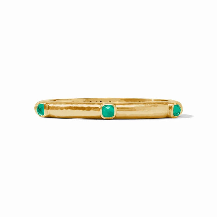 Julie Vos - Catalina Stone Hinge Bangle - Emerald Green - Findlay Rowe Designs