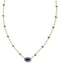 Kendra Scott - Mini Elisa Gold Enamel Frame Short Pendant Necklace - Navy Mother-of-Pearl - Findlay Rowe Designs