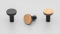 Kethy L7815 Timber Round Cabinet Knob – Oak / Black Oak