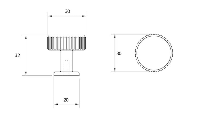 L868 Skagen Round Knob by Kethy - Entry - Point - L868/30 - BNI - Kethy
