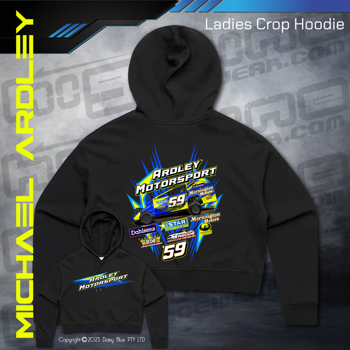 Ladies Crop Hoodie - Ardley Motorsport