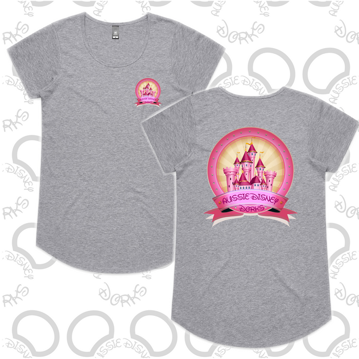 Ladies Pink Castle Logo Tee