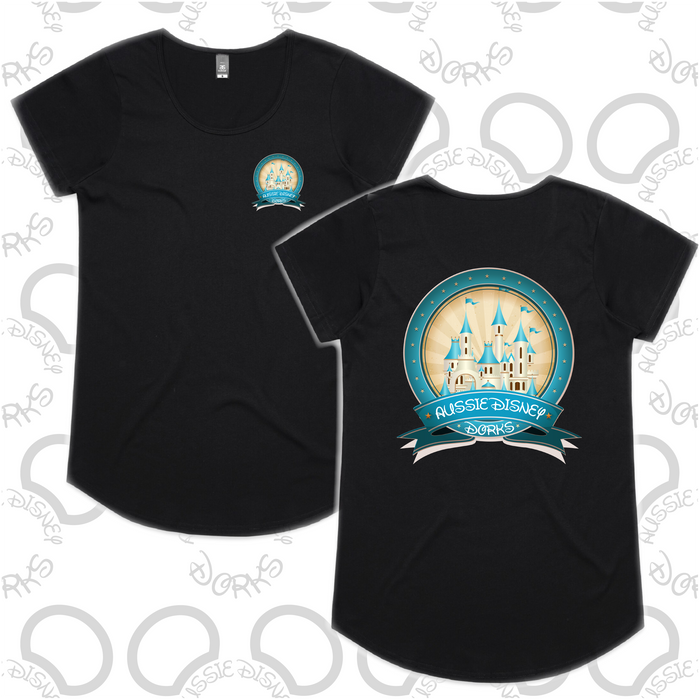 Ladies Teal Castle Logo Tee