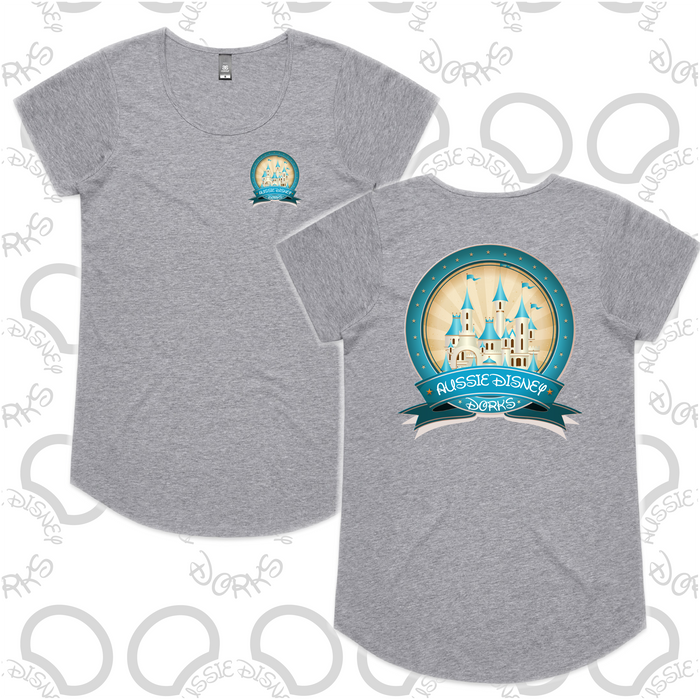 Ladies Teal Castle Logo Tee