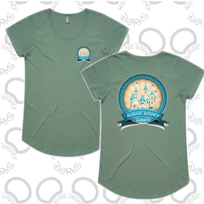 Ladies Teal Castle Logo Tee