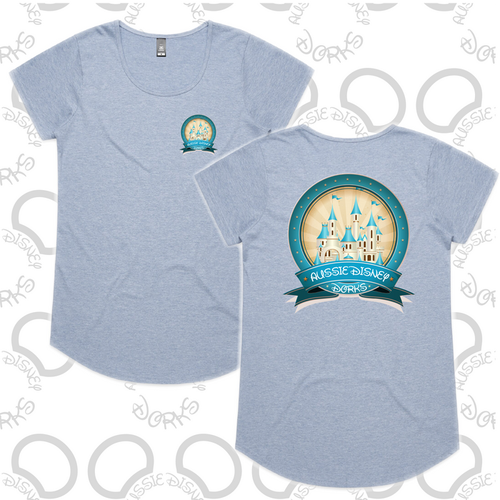 Ladies Teal Castle Logo Tee
