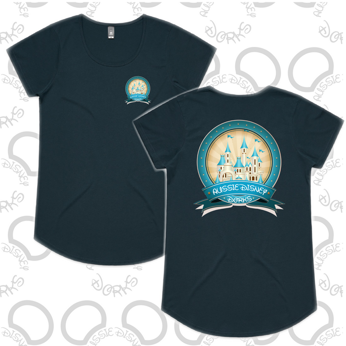 Ladies Teal Castle Logo Tee