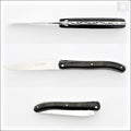 Laguiole 12 cm Nature Classic pocket knife, full handle buffalo bark, side view. Handcrafted details, 100% Made in France.