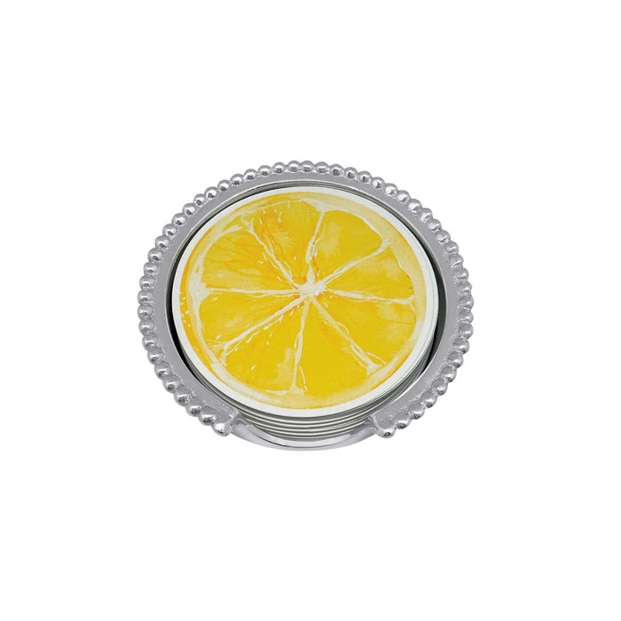 Lemon and Lime Beaded Coaster Set