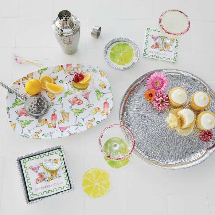 Lemon and Lime Beaded Coaster Set