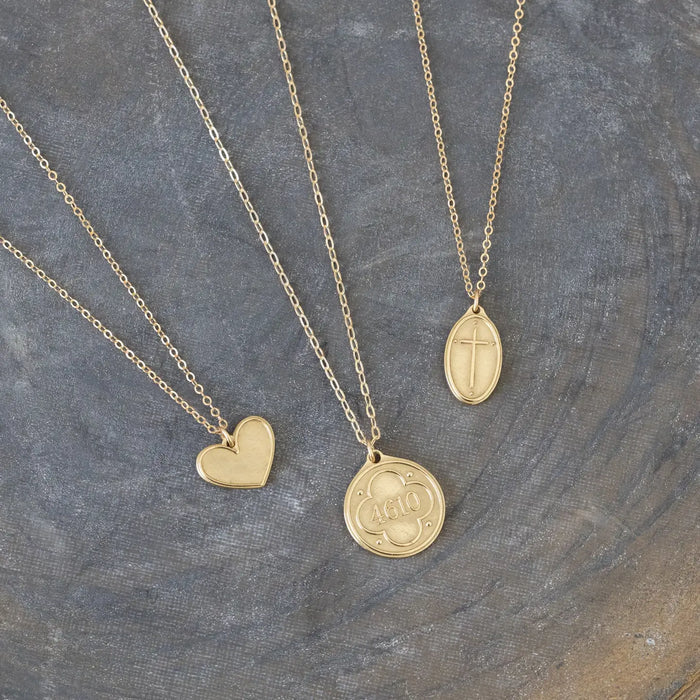 Madison Sterling - 16in Necklace - Petite Pendant - Heart -  I Corinthians 13:13 - Findlay Rowe Designs