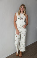 Mallard Duck Denim Wide Leg Jeans Ivory