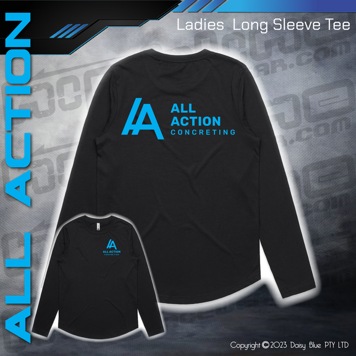 Mens Classic Long Sleeve Tee -  All Action Concrete