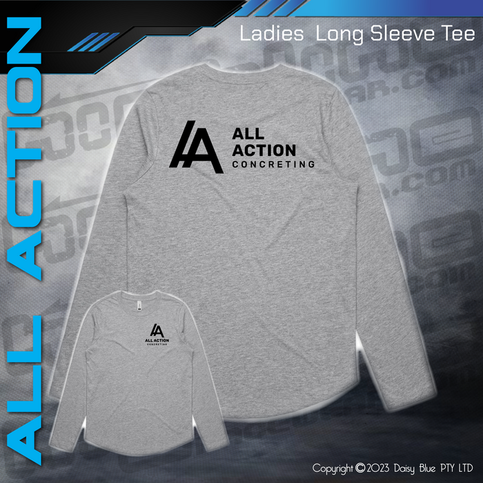 Mens Classic Long Sleeve Tee -  All Action Concrete