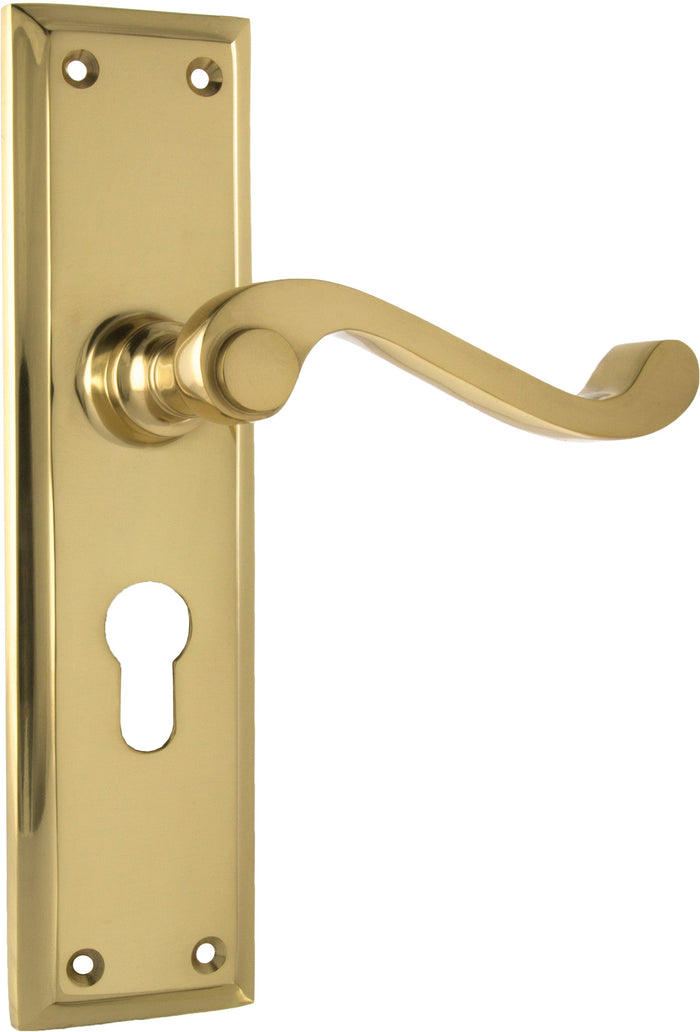 Entrance Euro Set Only / Polished Brass