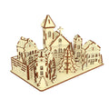 Miniature Christmas Town with Box Houses, a Church and a Christmas Tree