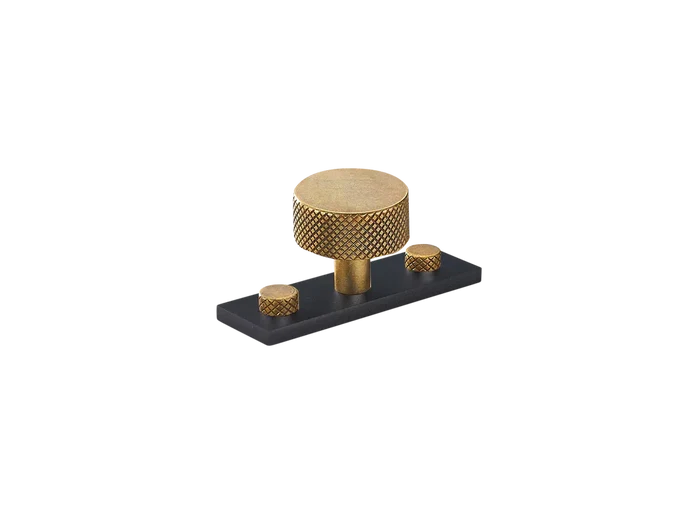 MIX Diamond Knurled Cabinet Knob & Backplate - Mixed Finish By Armac Martin