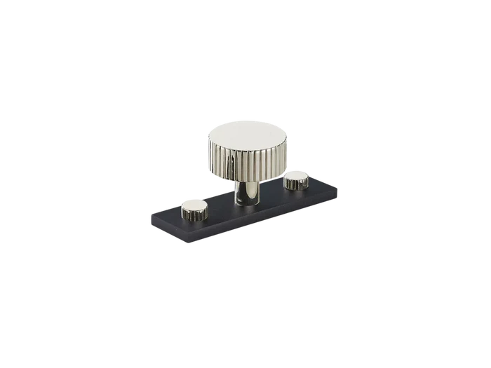 MIX Straight Knurled Cabinet Knob & Backplate - Mixed Finish By Armac Martin