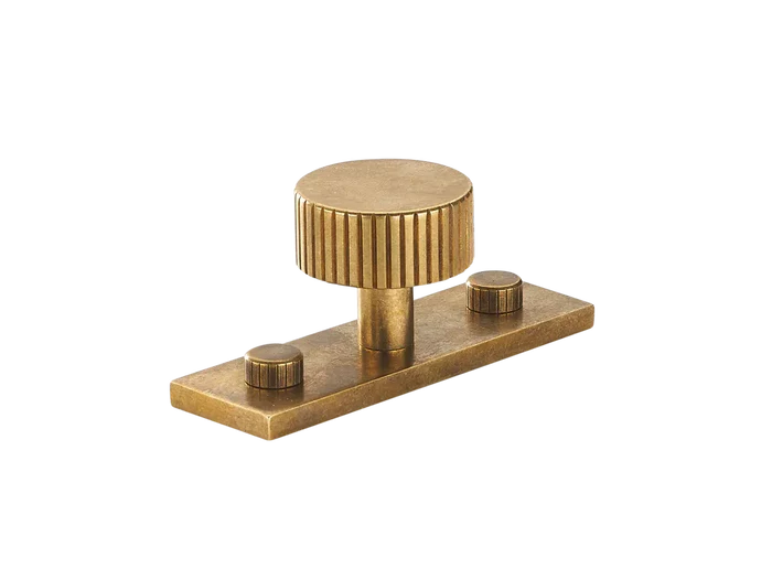 MIX Straight Knurled Cabinet Knob & Backplate By Armac Martin