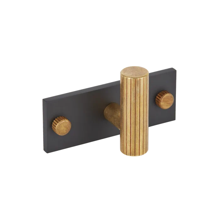 MIX Straight Knurled Single Horizontal Wall Hook - Mixed Finish
