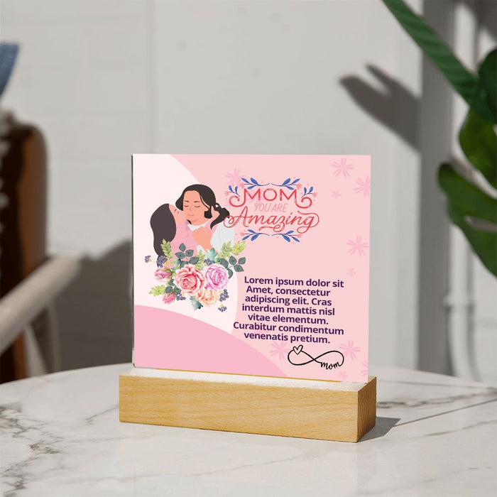 MOM You Are Amazing -Thank You-Square Acrylic Plaque💕-Spanish