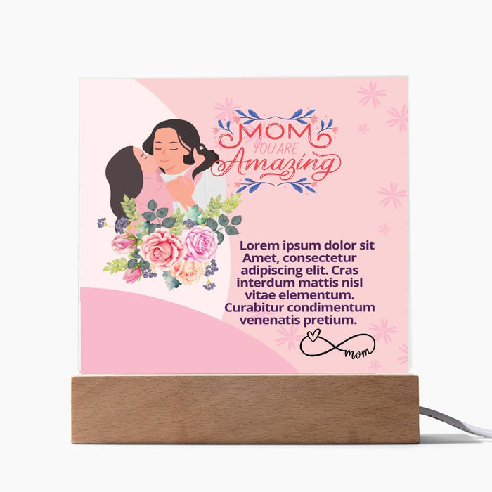 MOM You Are Amazing -Thank You-Square Acrylic Plaque💕-Spanish