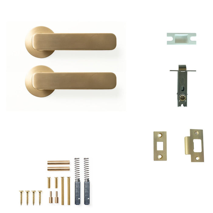 Passage Set - Tubular / Brushed Satin Brass