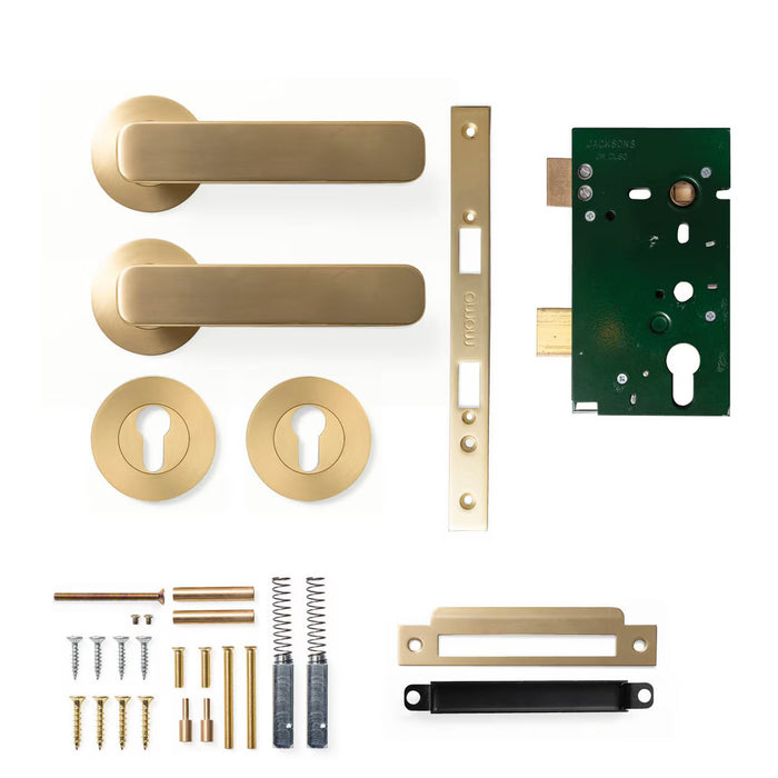 Entrance Set / Brushed Satin Brass