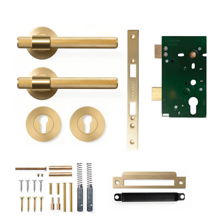 Entrance Set / Brushed Satin Brass