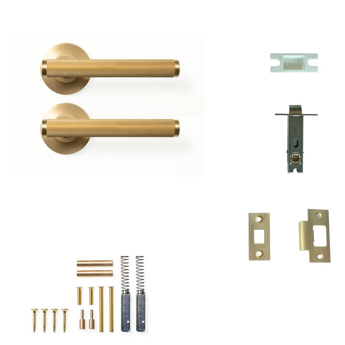 Passage Set - Tubular / Brushed Satin Brass
