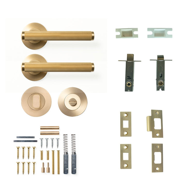 Privacy Set - Tubular / Brushed Satin Brass