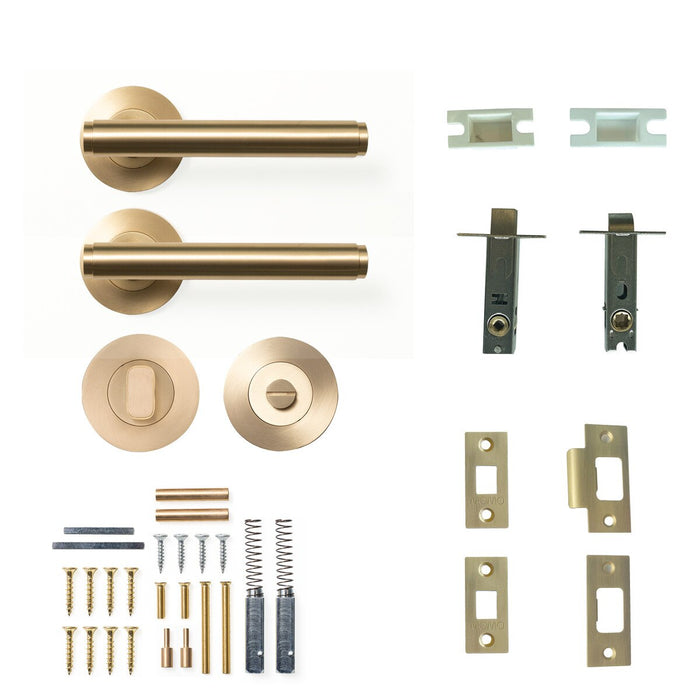 Privacy Set - Tubular / Brushed Satin Brass