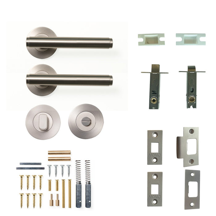 Privacy Set - Tubular / Dull Brushed Nickel