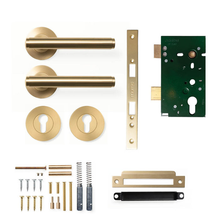 Entrance Set / Brushed Satin Brass