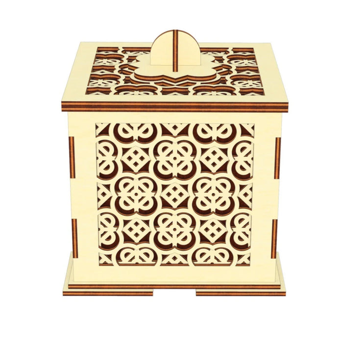 Multi-Layered Opening Box with Arabic Pattern - Glowforge