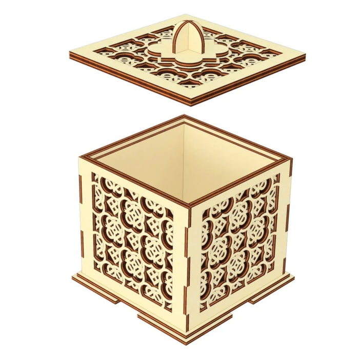 Multi-Layered Opening Box with Arabic Pattern - Glowforge