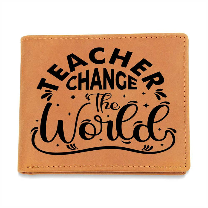 My Teacher Change The World- Thank You-Graphic Leather Wallet