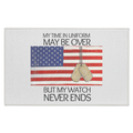 'My Time in Uniform May be Over-But my Watch Never Ends-Front Door Mat-Rug