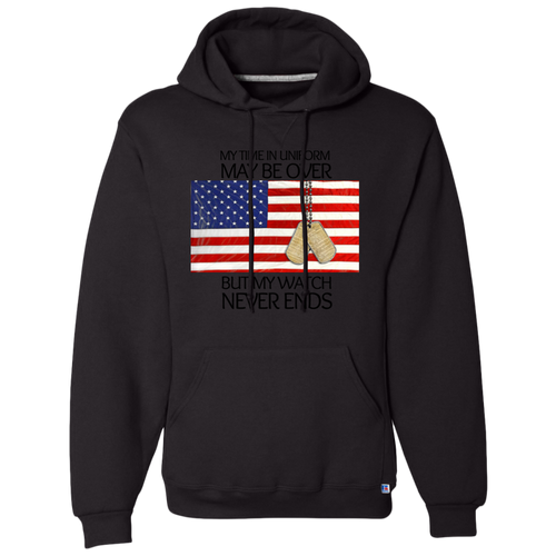 'My Time in Uniform Never Ends-Black Hoodie