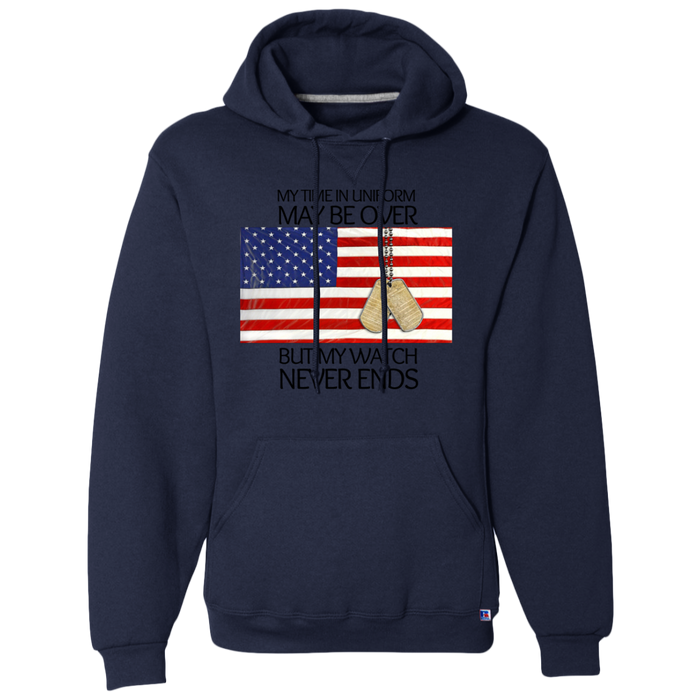 'My Time in Uniform Never Ends-Black Hoodie