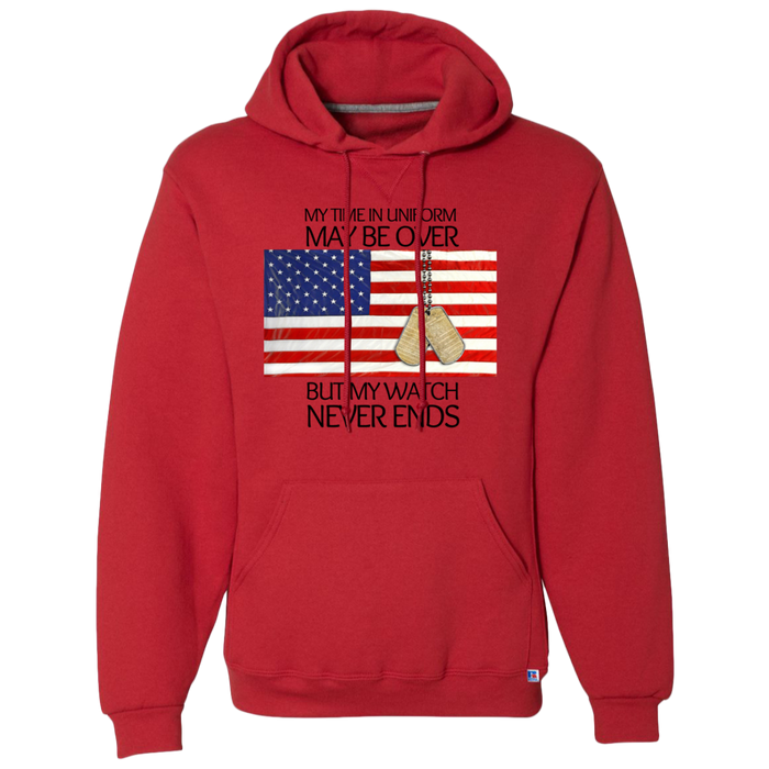 'My Time in Uniform Never Ends-Black Hoodie