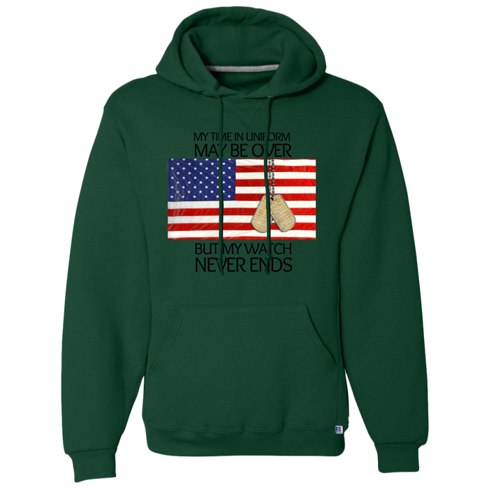 'My Time in Uniform Never Ends-Black Hoodie
