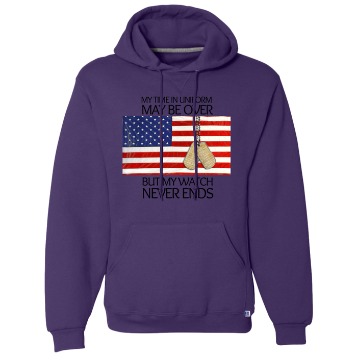 'My Time in Uniform Never Ends-Black Hoodie